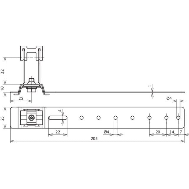 DEHN - Dachleitungshalter für Blitzschutz Dachleitungshalter DLHDG8H32L205V2AAL DEHNgrip NIRO/Al 32