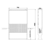 GSAB Elektrotechnik - Gehäuse/Schaltschrank (leer) Flachschränke 1F1600 1600x745x226mm