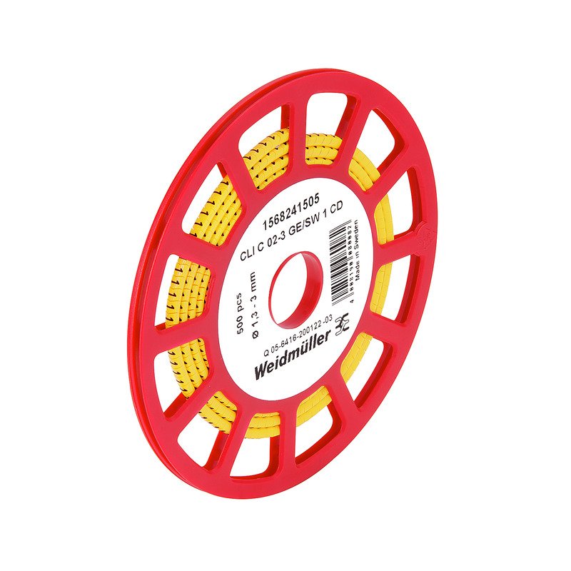 Weidmüller - Kabelmarkierungssystem Leitermarkierer CLI C02-3GE/SW D CD − 500 Stück