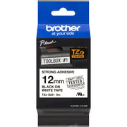 Brother - Schriftband Beschriftungsband TZe-S231 weiß/schwarz 12 mm