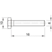 OBO Bettermann - Maschinenschraube/Bolzen Sechskantschraube SKS M6x16 ZL − 100 Stück
