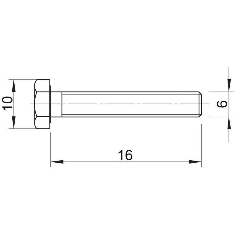 OBO Bettermann - Maschinenschraube/Bolzen Sechskantschraube SKS M6x16 ZL − 100 Stück
