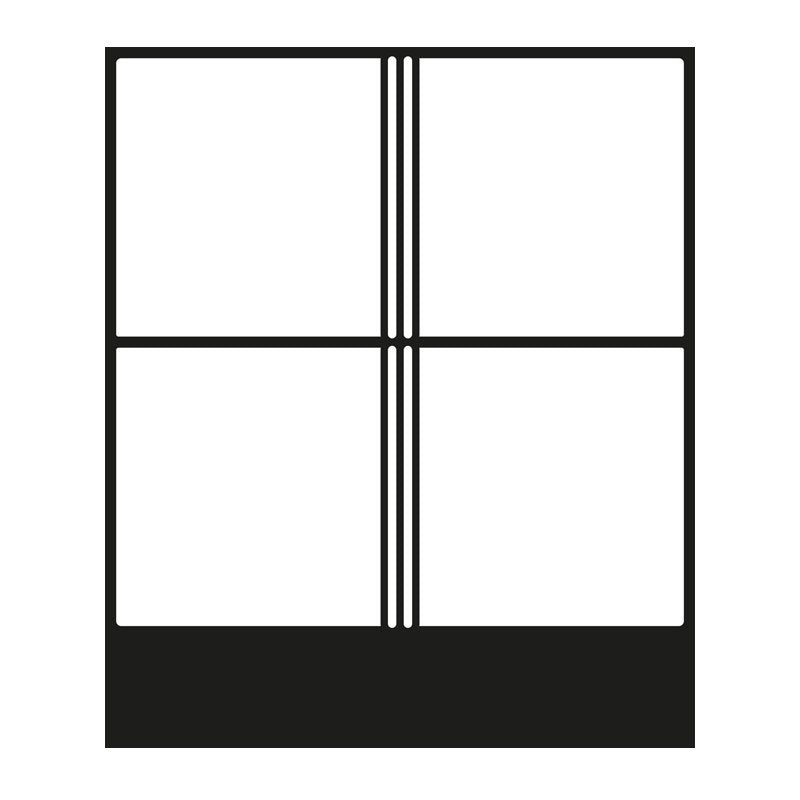 Jung - Abdeckung/Bedienelement für Installationsschalterprogramme Tastensatz 4-fach aws A 404 TSA WW komplett − 1 Stück