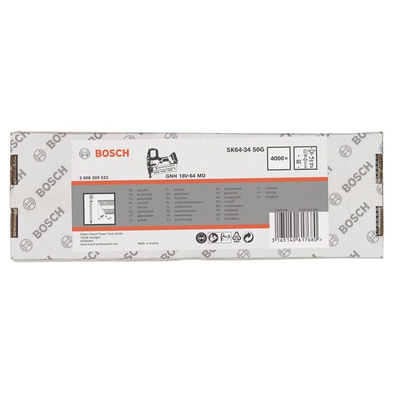 Bosch - Zubehör und Werkzeuge für Druckluft DA Senkkopf-Stift, SK64-34 2608200522 50G 1,8mm 50mm
