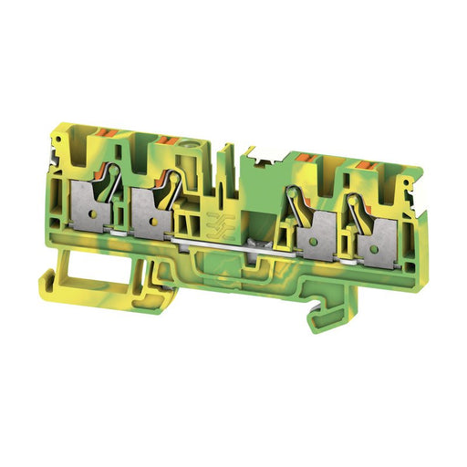 Weidmüller - Schutzleiter-Reihenklemme Klemme A4C 4 PE DL PUSH IN, 4 mm² − 50 Stück