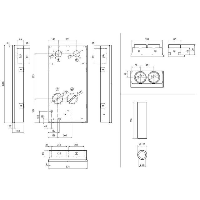 Maico - Zubehör/Ersatzteile für Ventilatoren UP-Rohbaumontage-Set WS 75 RSUP