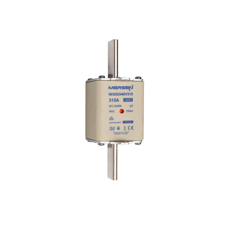 Mersen - Messersicherung Sicherungseinsatz NH gG NH2GG40V315 Gr.2 315A sfü KM − 3 Stück