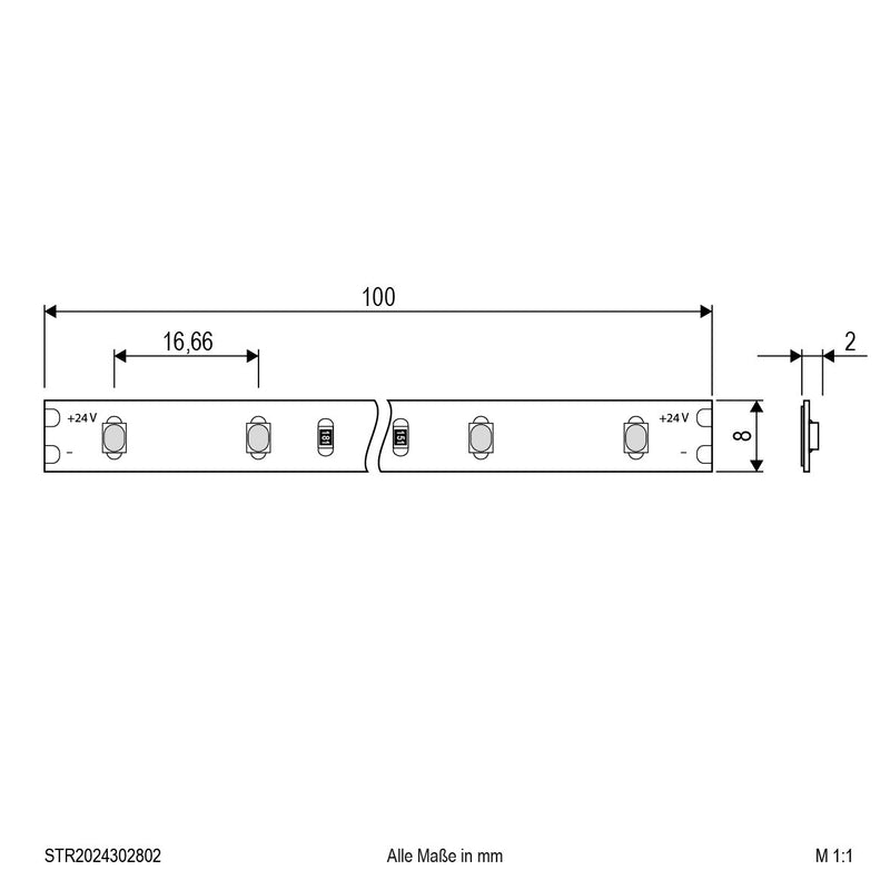 EVN Lichttechnik - Lichtschlauch/-band LED-Strip 24V STR2024302802 5m 3000K
