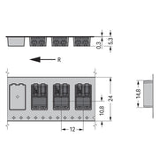 WAGO - Ein- und mehrpolige Klemmenleiste SMD-Leiterplattenklemme 2060-472/998-404 0,75 mm²,schwarz − 9000 Stück