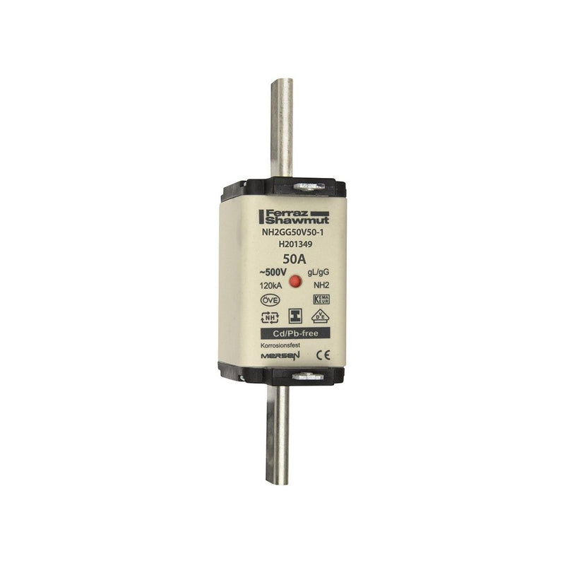 Mersen - Messersicherung NH-Sicherungseinsatz SG NH2GG50V50-1 Gr.2 gG 50A/500V KM − 3 Stück