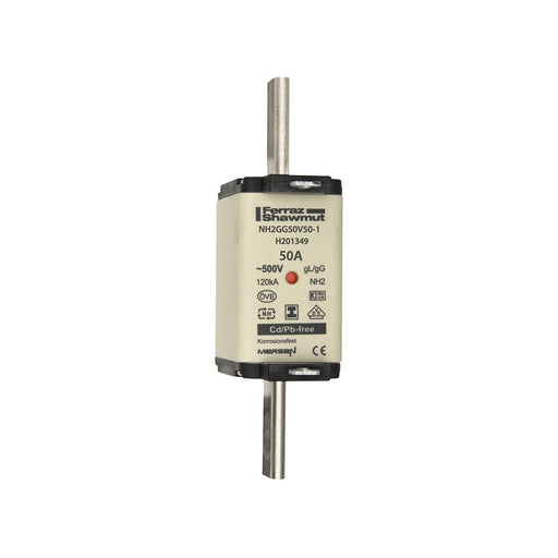 Mersen - Messersicherung NH-Sicherungseinsatz SG NH2GG50V50-1 Gr.2 gG 50A/500V KM − 3 Stück
