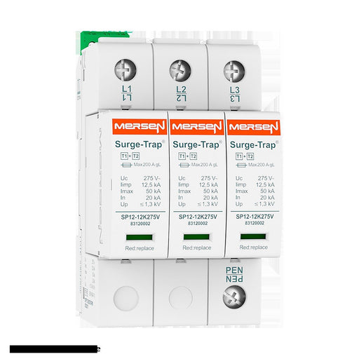 Mersen - Blitzstromableiter für Energietechnik Überspg.-Ableiter Typ 1+2 STPT12-12K275V-3P 12,5kA Uc275V 3+0TNC