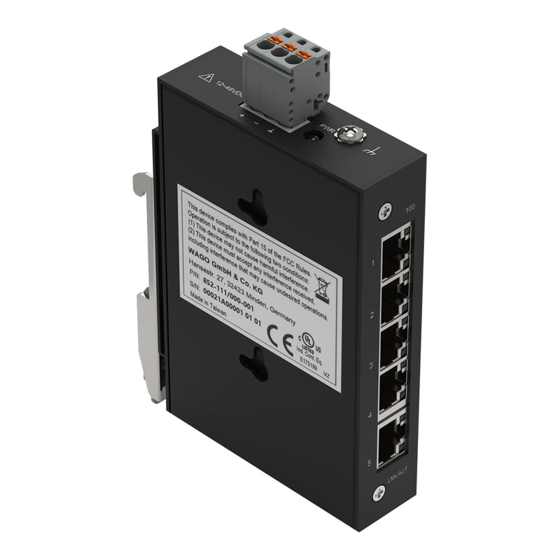 WAGO - Netzwerk Switch Industrial-ECO-Switch 852-111/000-001 5 Ports, sw − 1 Stück