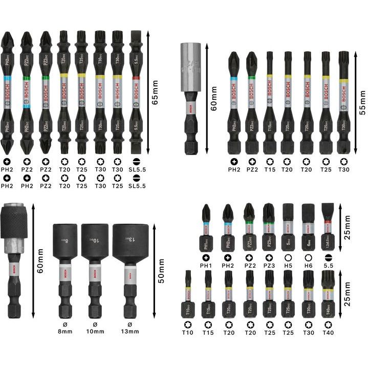 Bosch - Bit-Set PRO Impact Schrauberbit 2608521U77VE(35) Set, 35-tlg. − 3 Packung