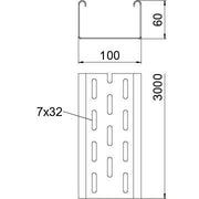 OBO Bettermann - Kabelrinne SKS 610 A4 60x100x3000 − 3 Meter