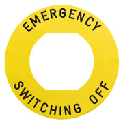 Schneider Electric - Bezeichnungsschild für Befehlsgeräte Schild 60 Not-Aus-Taster ZBY9360M EMERGENCY SWITCHING − 10 Stück
