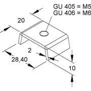 Niedax - Gleitmutter Gleitmuttern GU 405 − 50 Stück