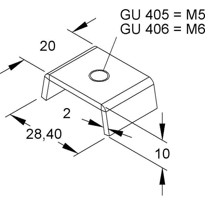 Niedax - Gleitmutter Gleitmuttern GU 405 − 50 Stück
