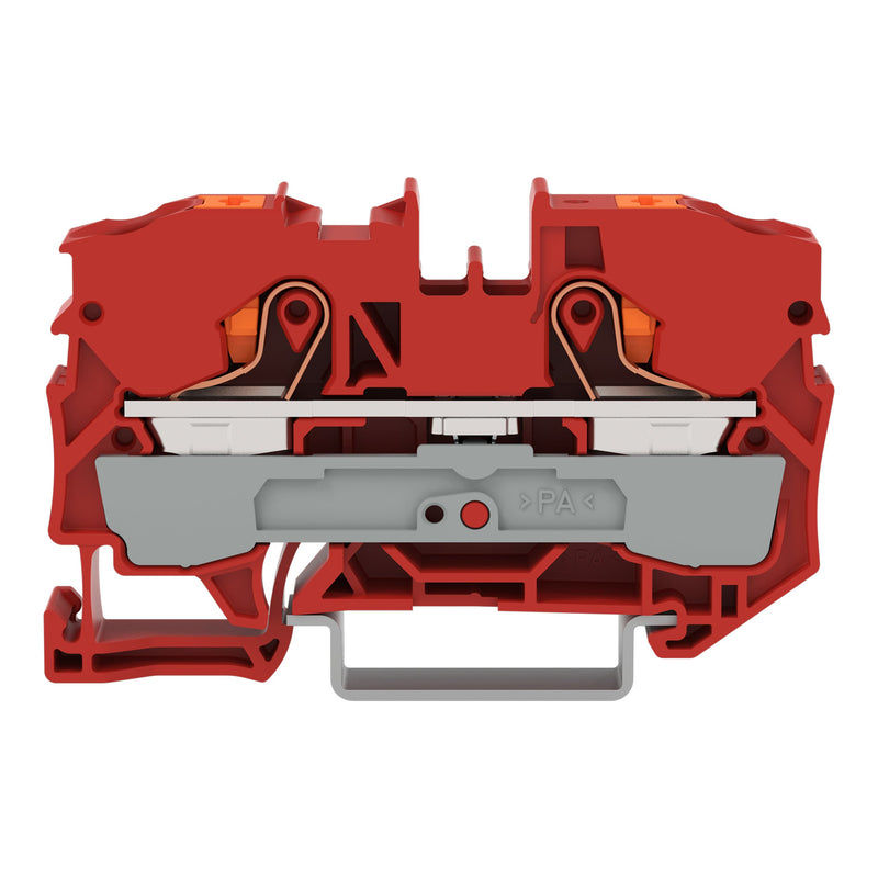 WAGO - Durchgangs-Reihenklemme 2-Leiter-Durchgangsklemme 2210-1203 Drücker,10 mm²,rot − 25 Stück