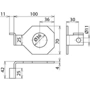 DEHN - Zubehör/Ersatzteile für Überspannungsschutz Informations-/MSR-Technik Anschlussbügel AB EXFS IF1 W 36 D=36mm f.M33 abgewin