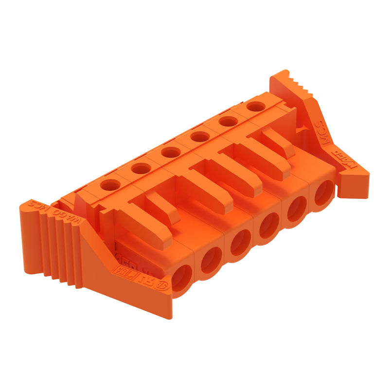 WAGO - Leiterplattensteckverbinder THT-Federleiste abgewink. 232-266/039-000 Maß 5,08mm,orange − 50 Stück