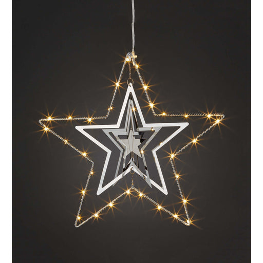 Hellum - Festbeleuchtung LED-3D Metall-Stern 522990 Durchm.30cm LED ww