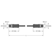 Turck - Rundsteckverbinder, feldkonfektionierbar (Industriesteckverbinder) Verbindungsleitung RSSX-RSSX-8814-2M − 1 Stück