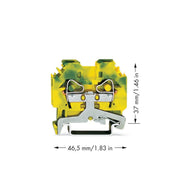 WAGO - Schutzleiter-Reihenklemme Schutzleiterklemme 282-107 0,2-6mmq gn/gelb