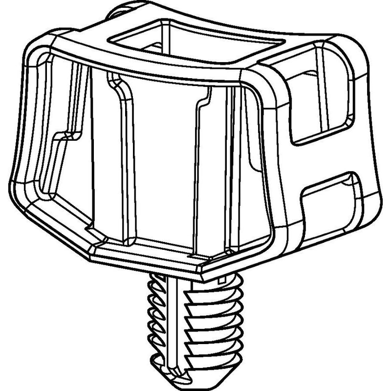 HellermannTyton - Befestigungssockel und -element für Kabelbinder 3-Wege-Abstandhalter 151-29500(100) 45Grd. schwarz − 100 Stück