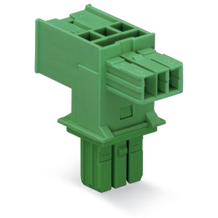 WAGO - Kompaktverteiler für steckbare Gebäudeinstallation T-Verteiler 2-polig 893-1606 Kod. E,grün − 25 Stück