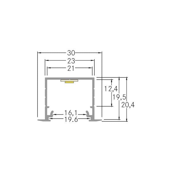 Brumberg Leuchten - Mechanisches Zubehör/Ersatzteile für Leuchten LED-Alu-Profil 2000mm 53654080 schwarz