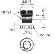 OBO Bettermann - Kabelverschraubung Verschraubung V-TEC PG9+ LGR mit Gegenmutter − 50 Stück
