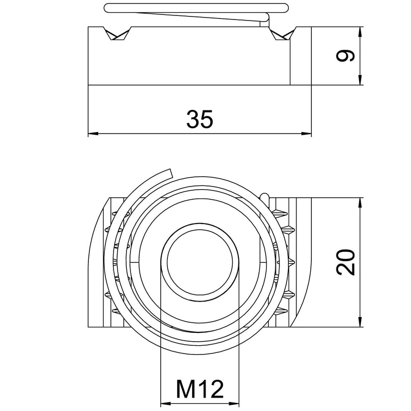 OBO Bettermann - Gleitmutter mit Feder MS41SNF M12 A4 M12, für Profilsch. − 50 Stück