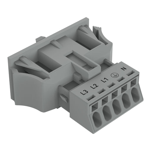 WAGO - Geräteanschluss für steckbare Gebäudeinstallation Snap-In-Stecker 890-755/060-000 5-polig,Kod. B,grau − 50 Stück