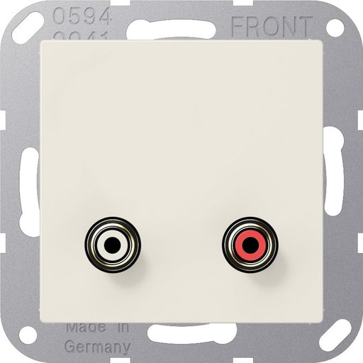 Jung - Multifunktions-Anschlussdose Multimedia-Anschluss ws MA A 1021 Cinch/Miniklinke 3,5