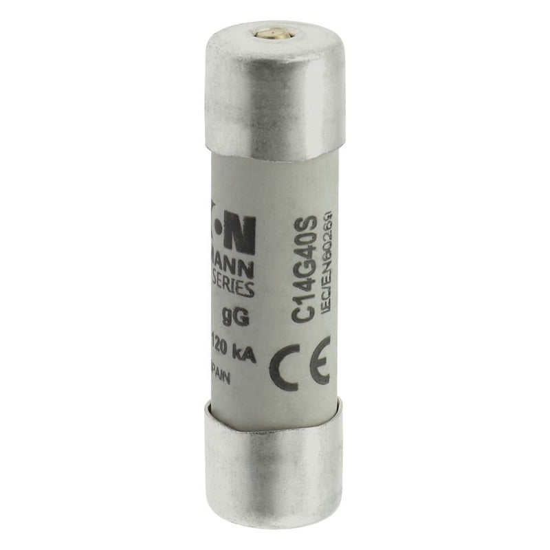 Eaton - Zylindrische Sicherung Sicherungseinsatz Nieders. CYL GG 14,#C14G40S 40A AC 500V 120kA − 10 Stück