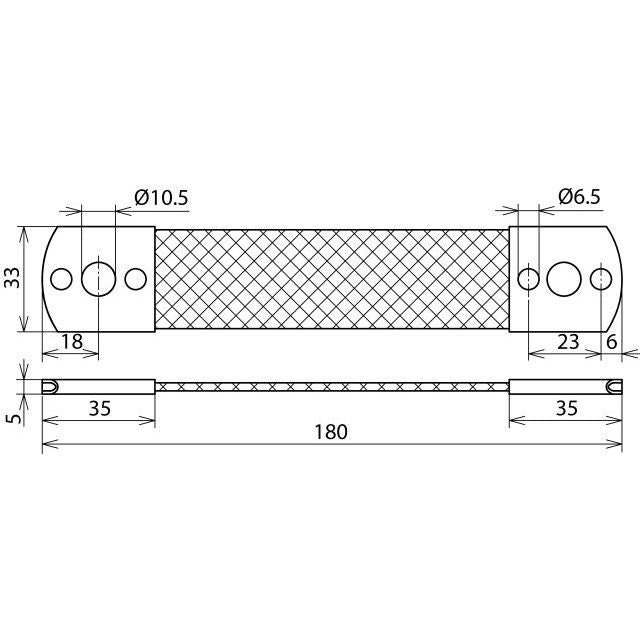 DEHN - Zubehör/Ersatzteile für Erdung und Blitzschutz Überbrückungsband UEBBL180B105B65AL Al 50mmq L180mm
