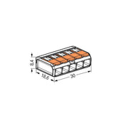 WAGO - Steckklemme Compact-Verbindungsklemme 221-415 5-Leiter bis 4qmm − 25 Stück