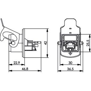 Telegärtner - Modularer Steckverbinder STX V5 Flanschset 100007420 RJ45 Jack Cat.6 M