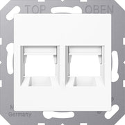 Jung - Einsatz/Abdeckung für Kommunikationstechnik Abdeckung 2-fach A 1569-2 AT WW f.MJ AT AT+T