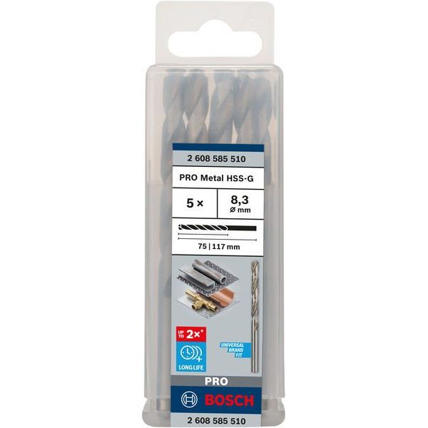 Bosch - Bohrer PRO Metal HSS-G 2608585510 Spiralbohrer 8,3 x