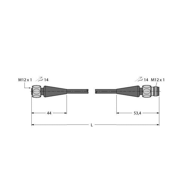 Turck - Konfektioniertes Sensor-Aktor-Kabel Verbindungsleitung RKH4-10-RSH4/TFG TPE − 1 Stück