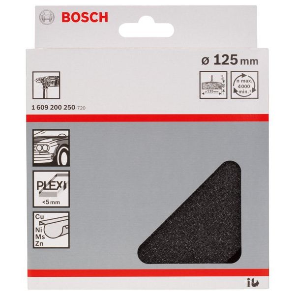 Bosch - Systemzubehör für Schleifen/Polieren (Akku/elektrisch/Druckluft) Polierschwamm, 125 mm 1609200250