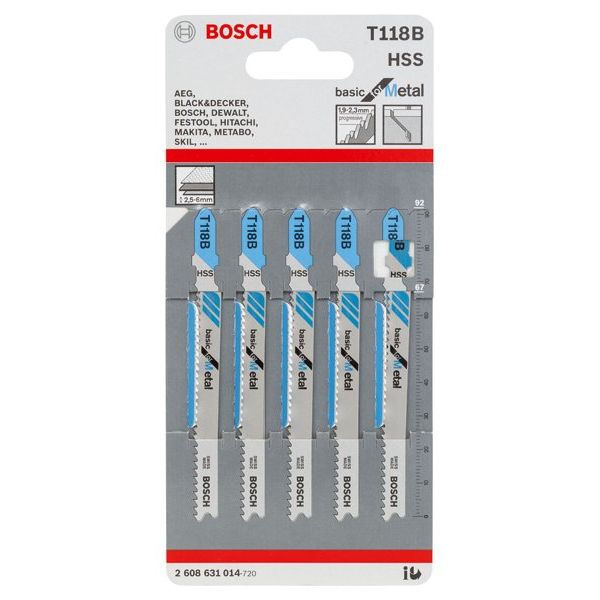 Bosch - Stichsägeblatt T 118 B 2608631014 Basic for Metal