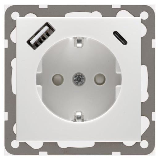 Peha - Elektronik-Gerät für Installationsschalterprogramme Steckdose mit USB D 11.6511.02 SIUSBCA Ladegerät rws − 100 Stück