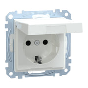 Merten - Steckdose SCHUKO-Steckdose aws/gl MEG2414-0325 m.Klappdeckel IP44