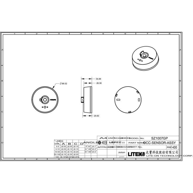 Philips Lighting - Lichtregelsystemkomponente Interact Sensor OCC 0100A/02BP ws