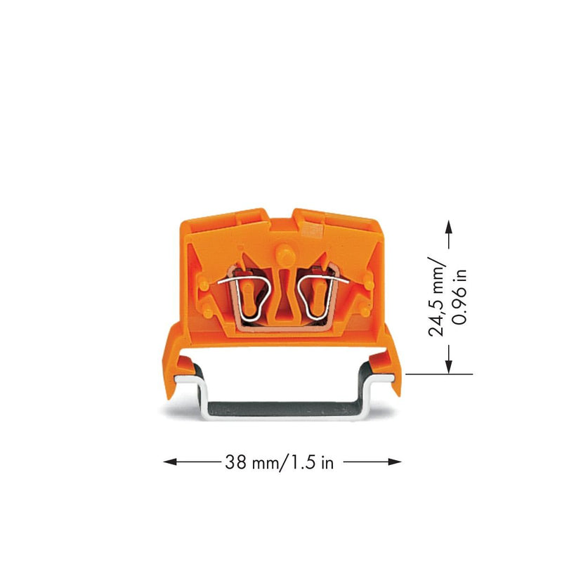 WAGO - Durchgangs-Reihenklemme 2-Leiter Durchgangsklemme 264-716 0,08-2,5mmq orange − 100 Stück