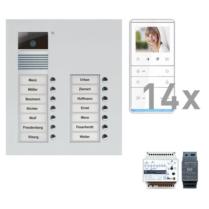 TCS Tür Control - Türsprech-Set Videosprechanlgenset color PVU17140-0010 14 Tasten UP,Freispr