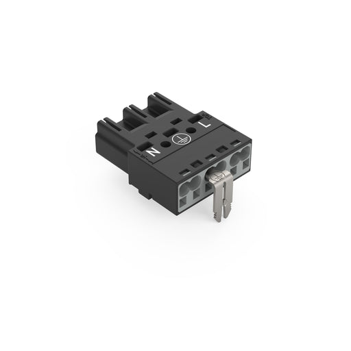 WAGO - Steckverbinder für steckbare Gebäudeinstallation Stecker m. PE-Direktkontat 770-213/002-000 3-polig,schwarz − 100 Stück